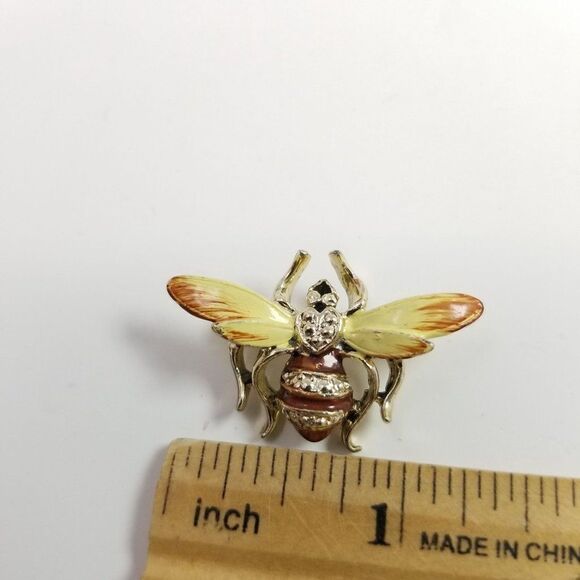Vintage Insect Shape Brooch, Enamel Detail, Wasp, Hornet Bee Bug, Retro Estate - Picture 4 of 6
